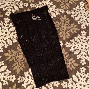 Sexy Lace Cage Bandage Style Pencil Skirt